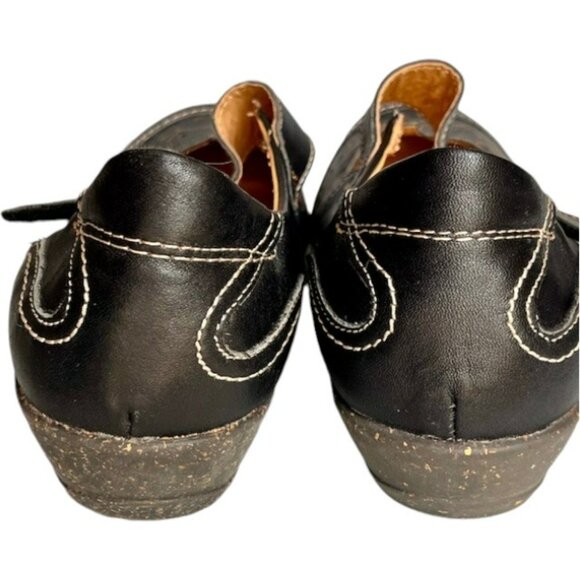 Spring Step Bethany Laser Perforated Leather Mary Jane Wingtips - Black - 10 - Picture 5 of 9